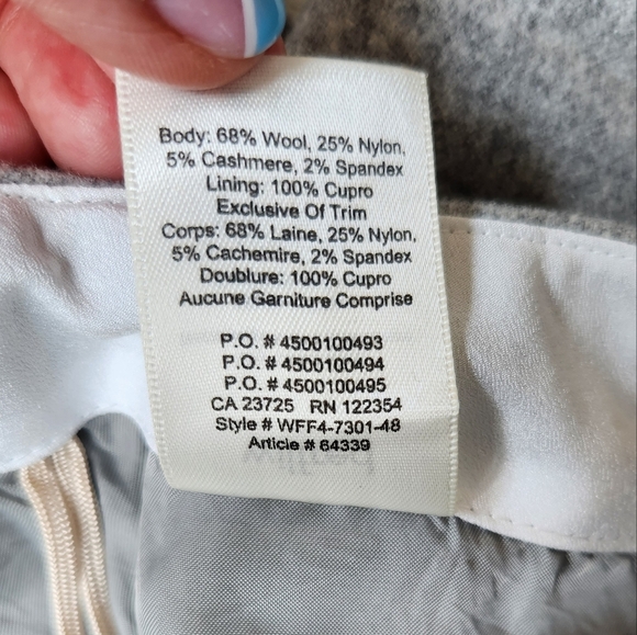 Aritzia Wilfred Wool Cashmere Grey Skirt Old Money Academia Prep Preppy Size 10 - Picture 13 of 13
